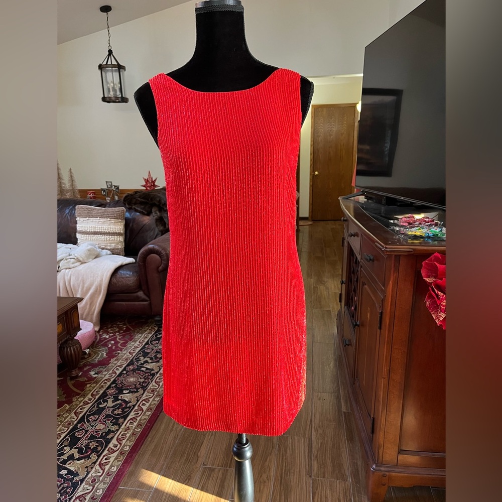 Free People Red Beaded Dress